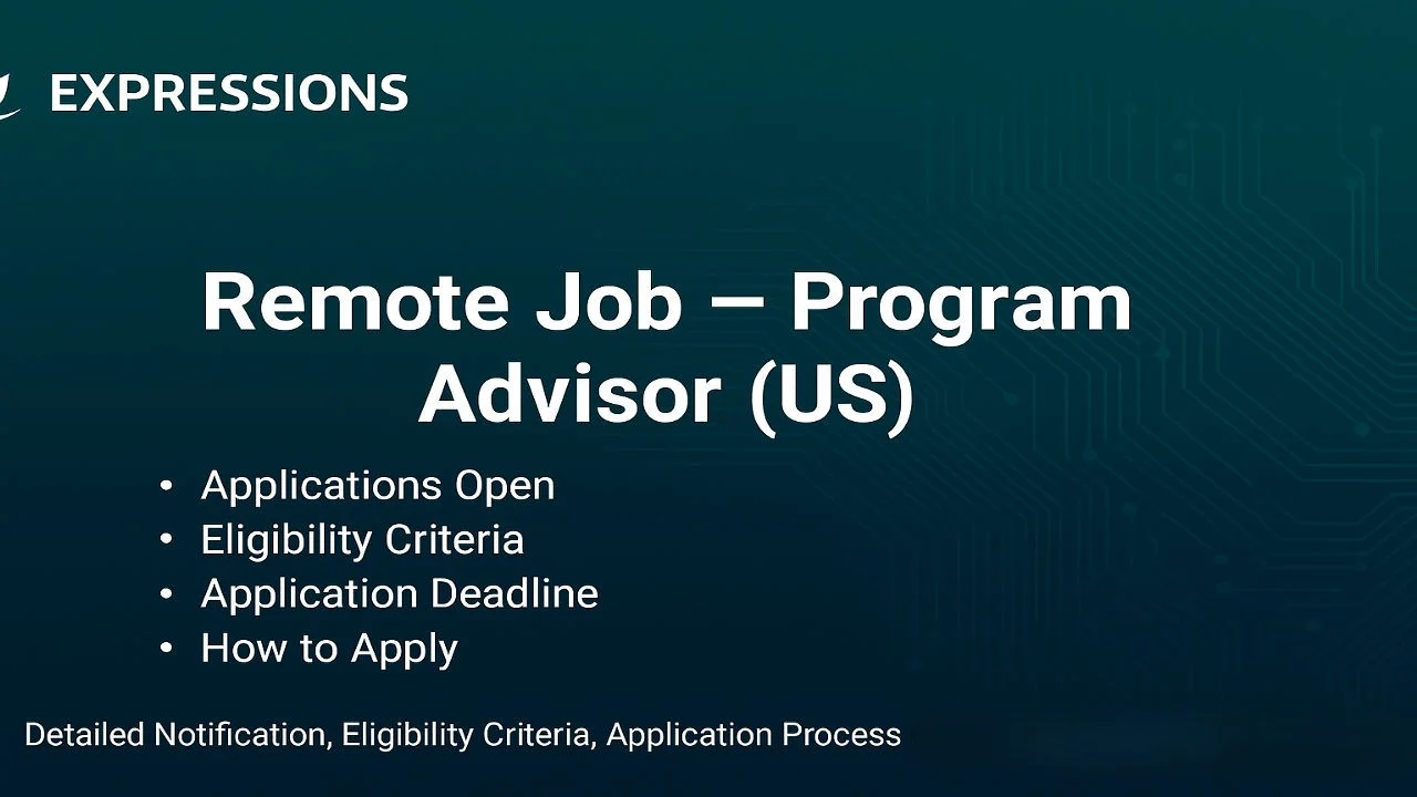 Remote Job – Program Advisor (US) Expressions Learning Resources Pvt. Ltd.